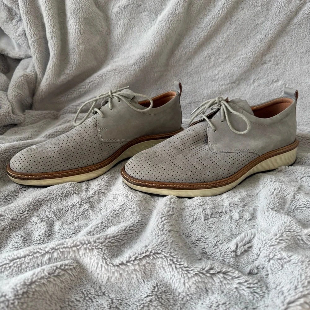 Ecco ST 1 Hybrid Lite‎ Nubuck Leather Gray Men’s Dress Shoes Size 7-7.5